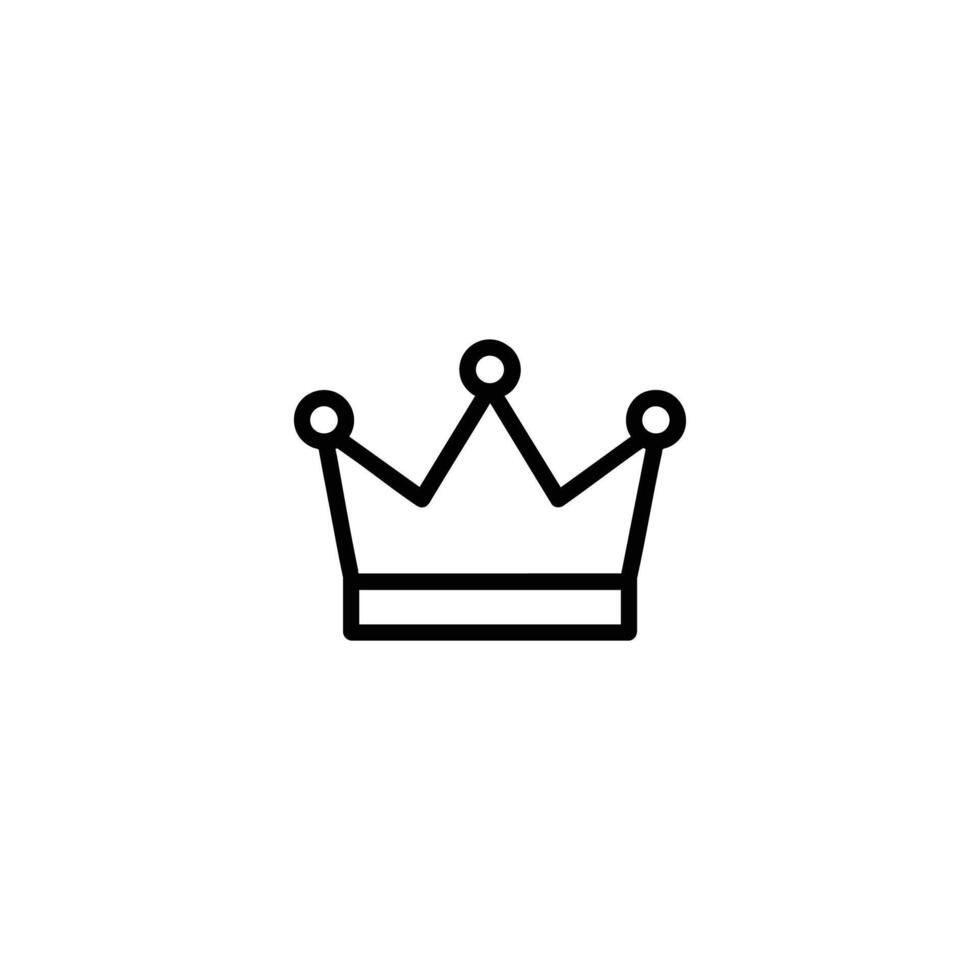 Monochrome Simple Crown Silhouette Outline vector