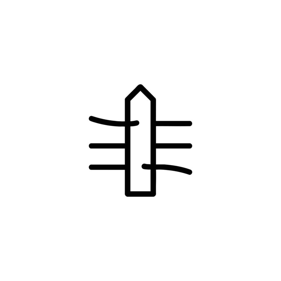 Fence Post Horizontal Wire Lines vector