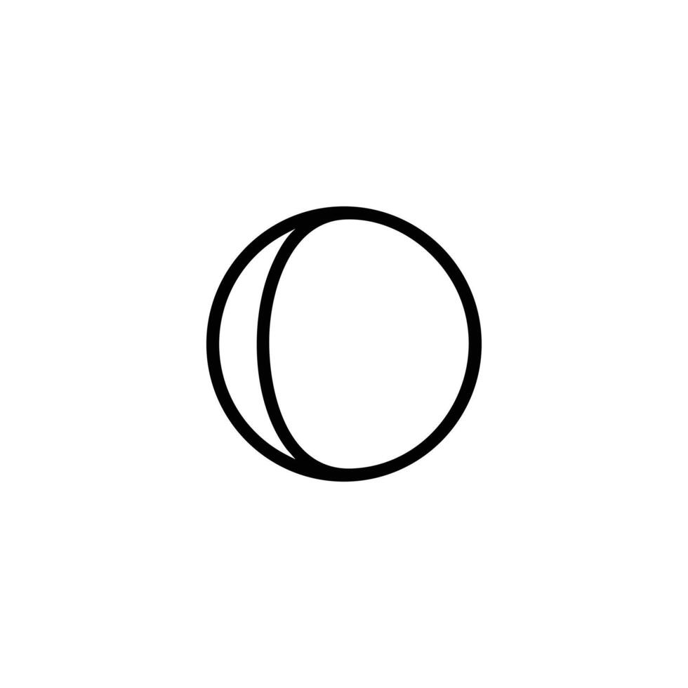 Sphere With Crescent Shading Line vector