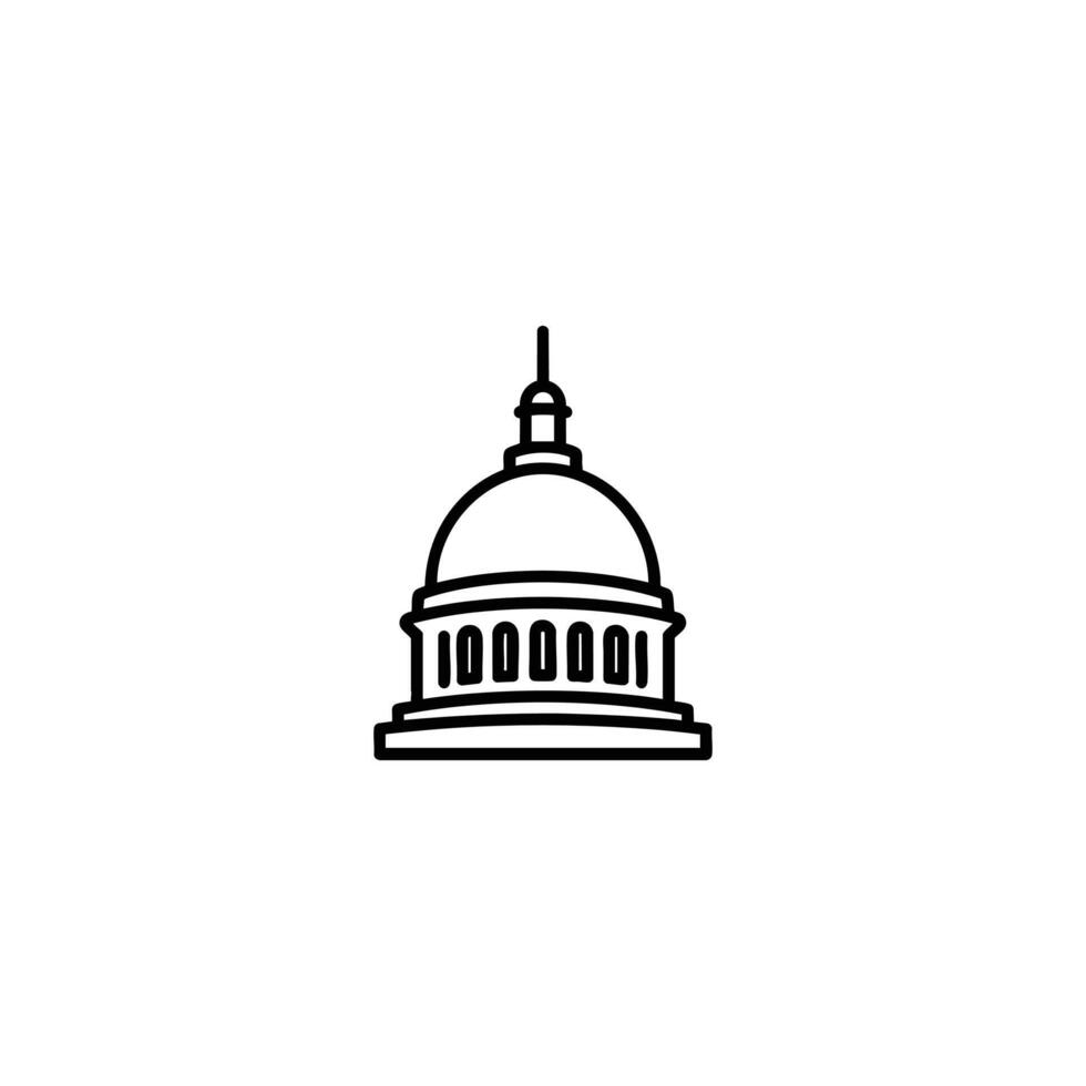 Monochrome Capitol Dome Silhouette Outline vector