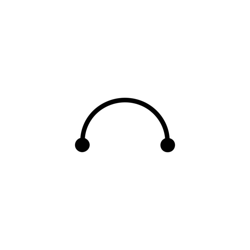Monoline Semicircular Arc Endpoints vector