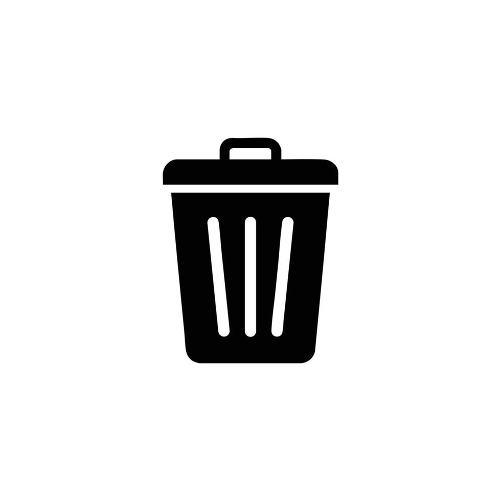 Trash Can Black Silhouette vector