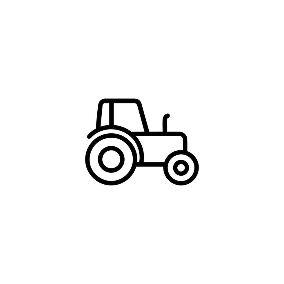 Tractor Silhouette Side Profile Wheels vector