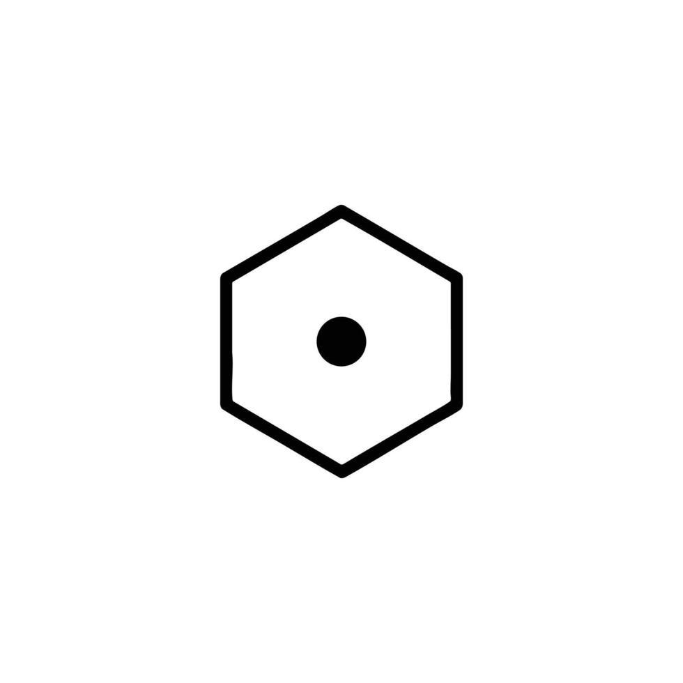 Hexagon With Selected Center Point Dot vector
