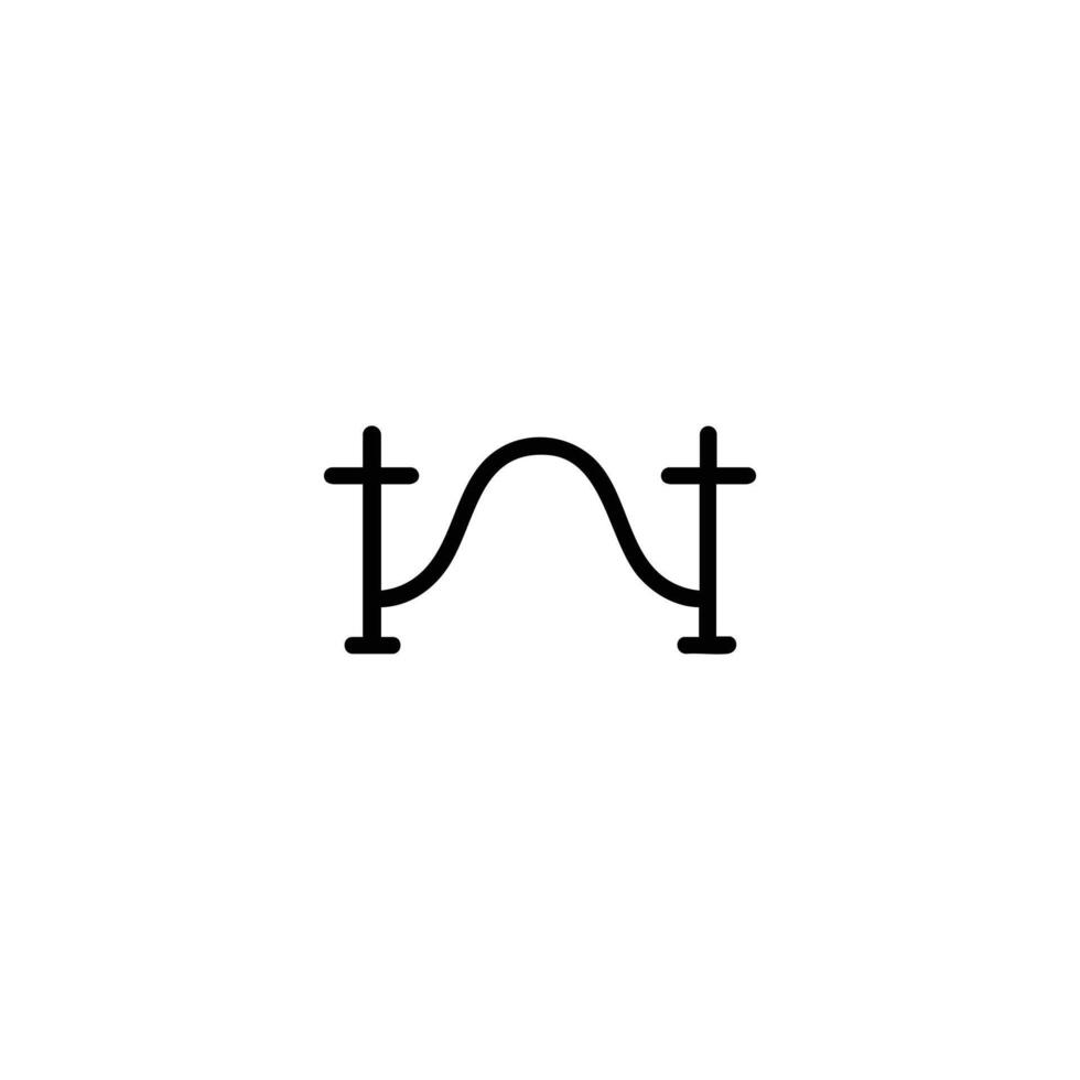 S-Curve Connection With Endpoint Lines vector