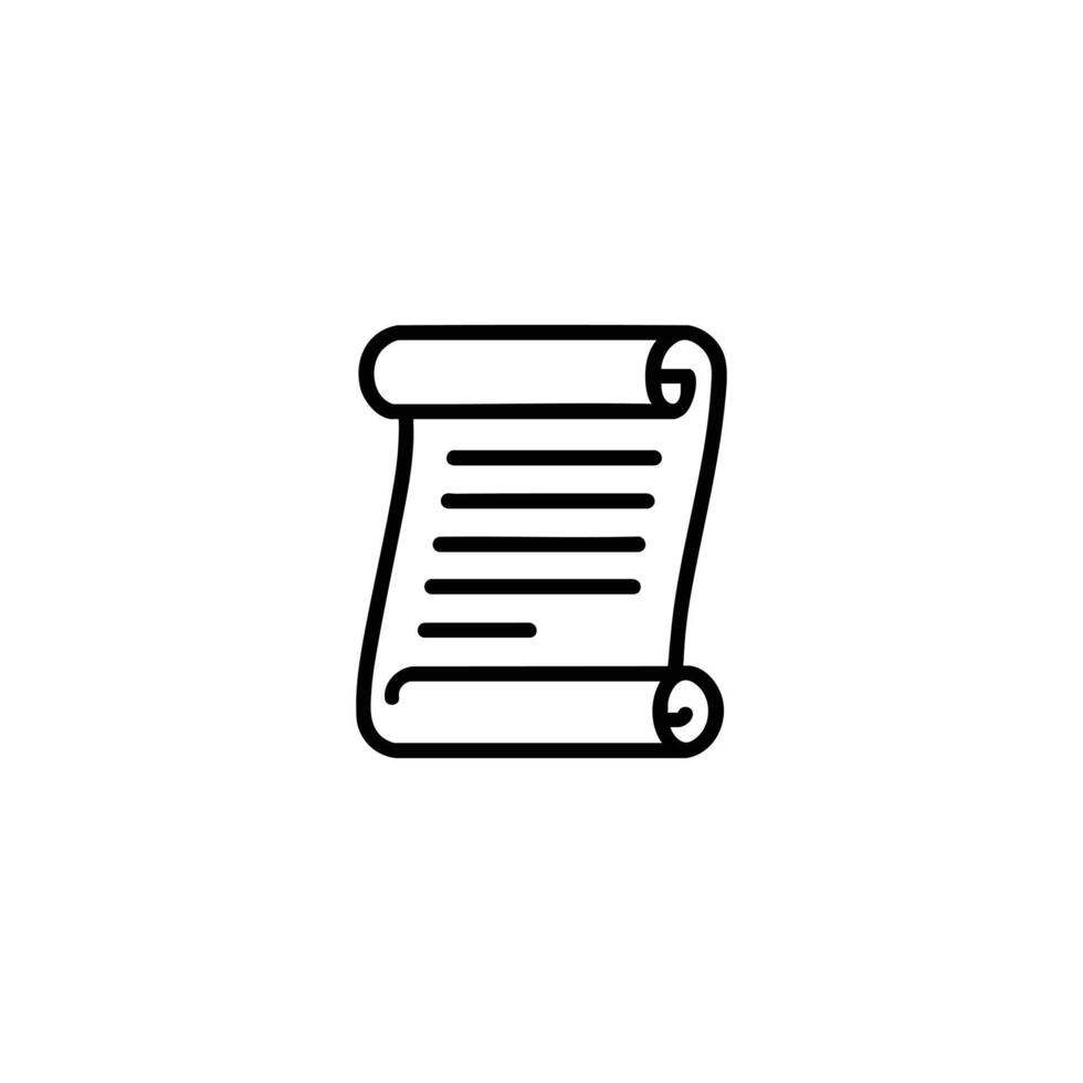 Monochrome Parchment Scroll Document Outline vector