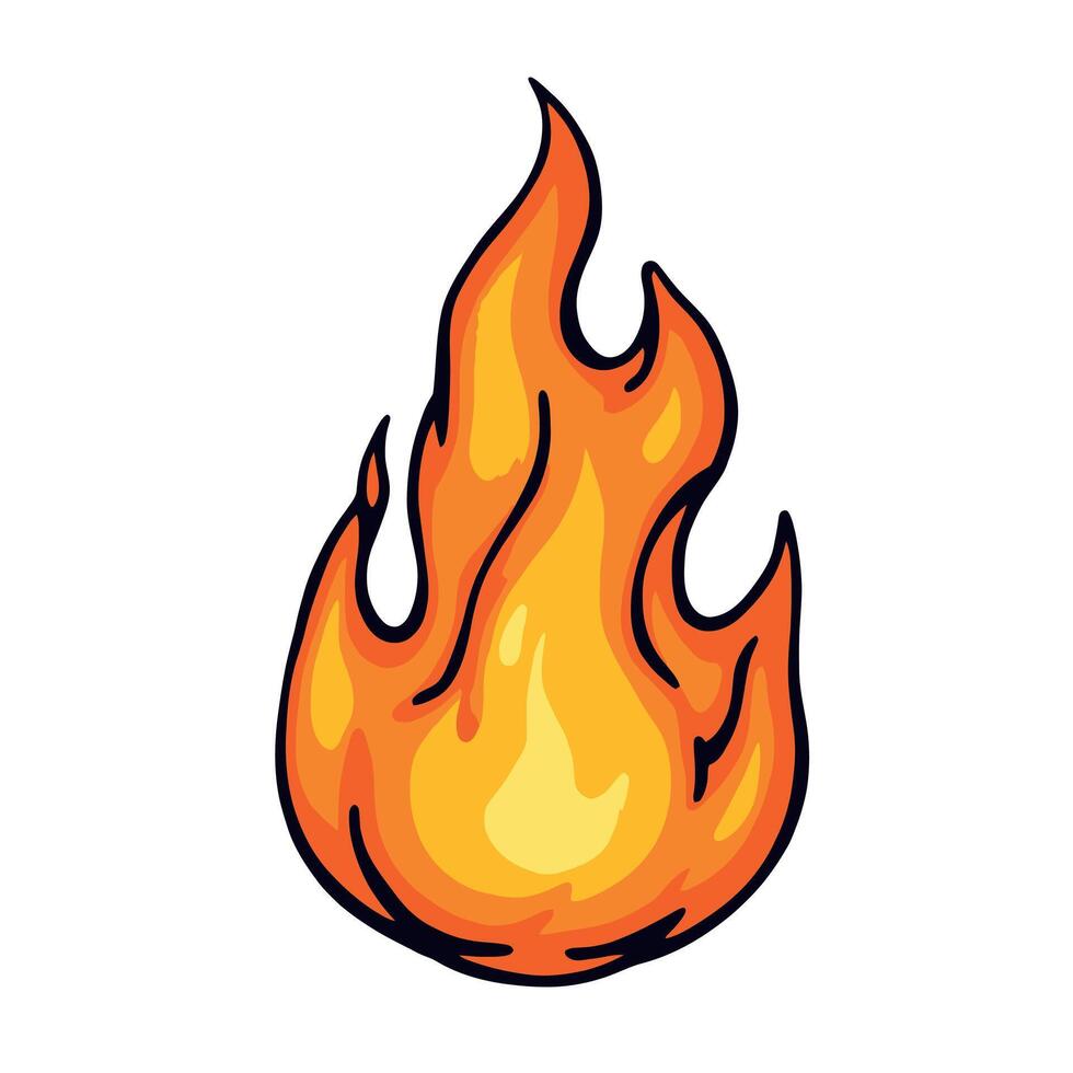 illustration Fire Sticker a Symbol of Passion Energy and Unstoppable Spirit vector