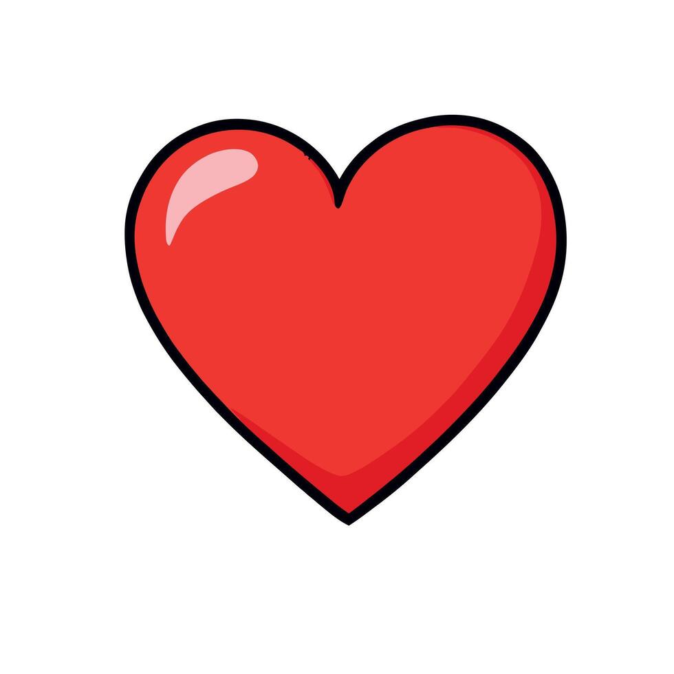 Vibrant Red Heart Sticker A Symbol of Love and Affection Decoration vector