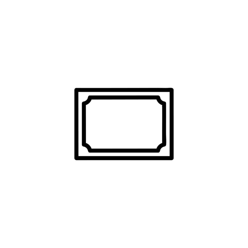 Monochrome Empty Certificate Frame Outline vector