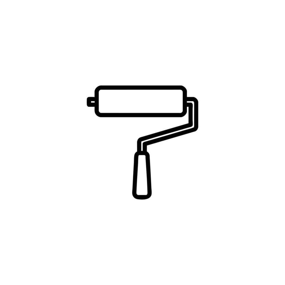 Monochrome Paint Roller Outline Symbol vector