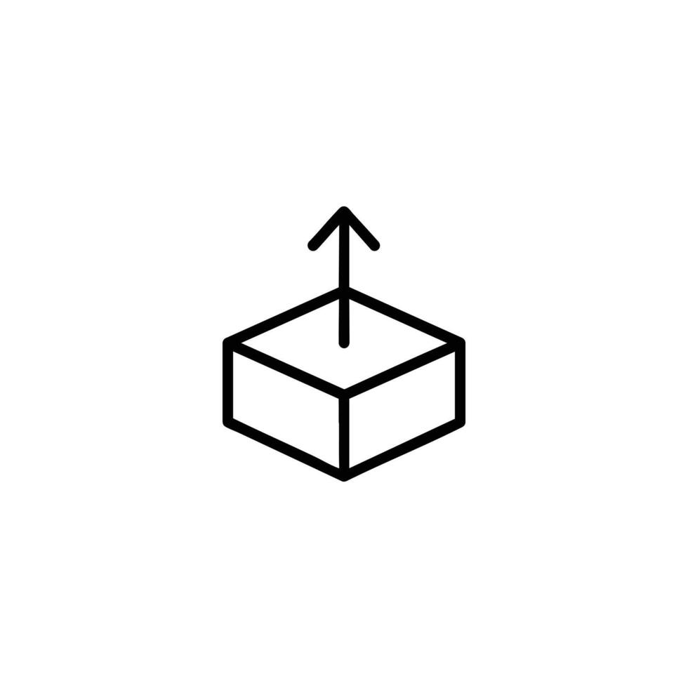Isometric Square Base Upward Extrude Arrow vector