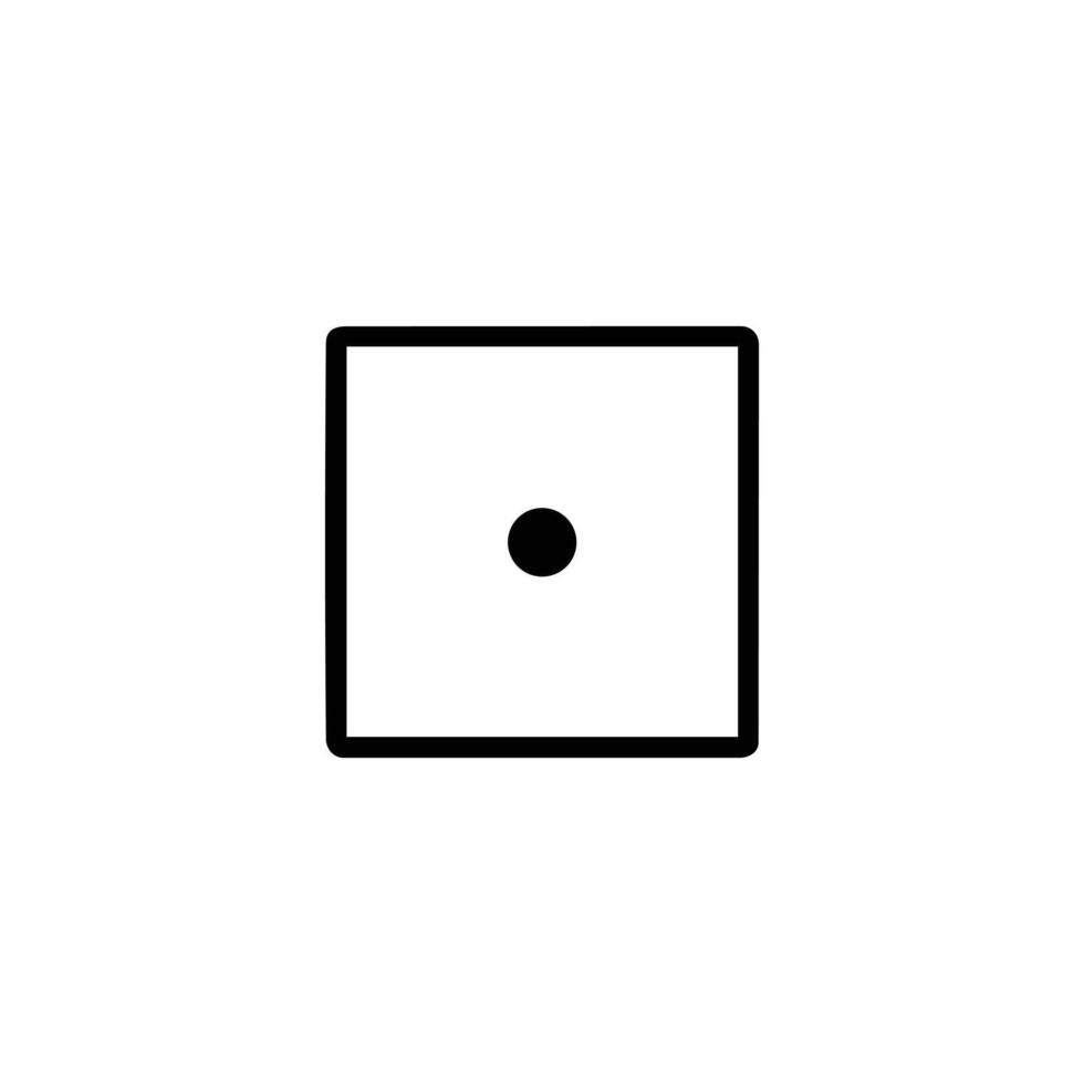 Square Outline With Center Point Dot vector