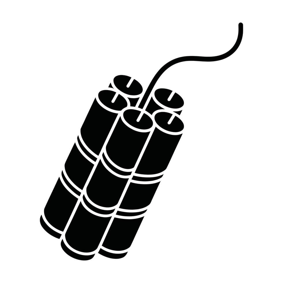 Bundle of dynamite sticks with fuse icon vector