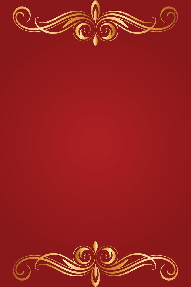 Luxury red and gold ornate frame background vector