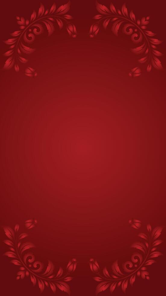Red elegant floral frame background design vector