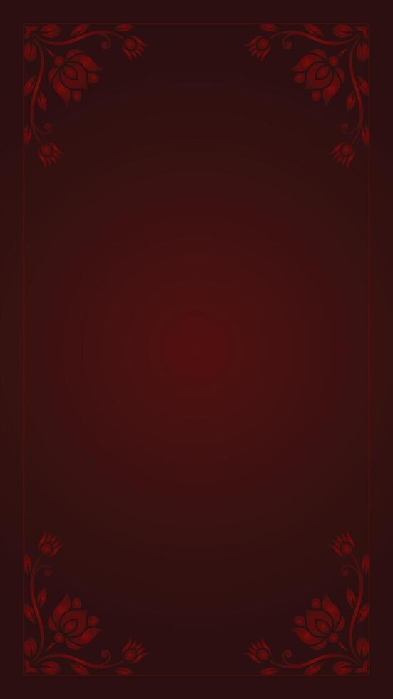 Dark red elegant floral frame background vector