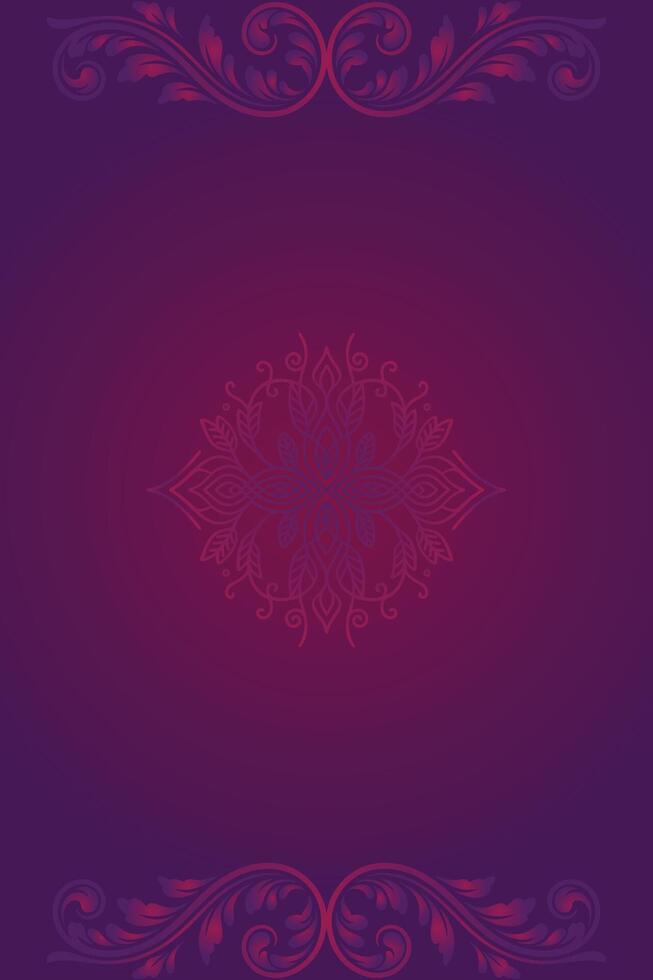 Elegant purple mandala design with floral frame vector