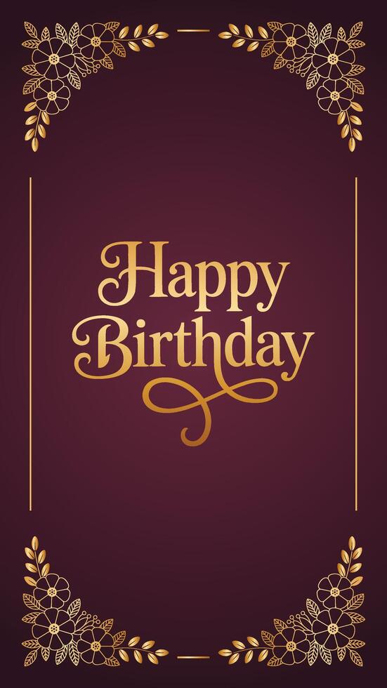 Elegant gold happy birthday card template vector