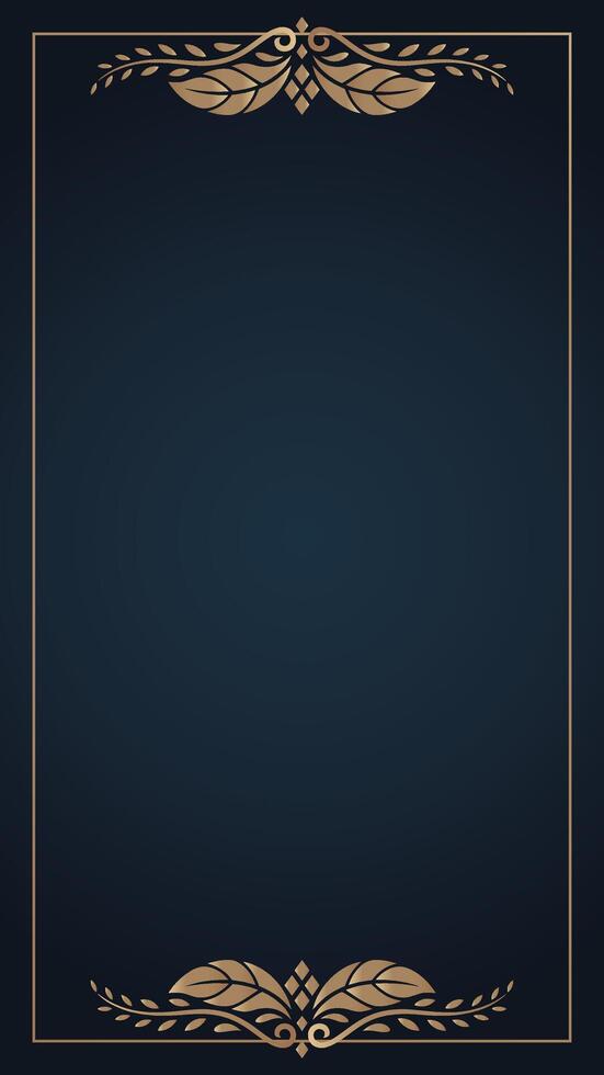 Elegant gold frame on dark blue background vector