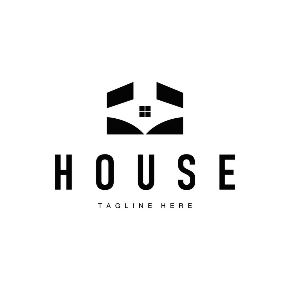 house logo concept with a simple modern minimalist concept as a symbol of a house building, architectural of a business brand, product or poster template vector