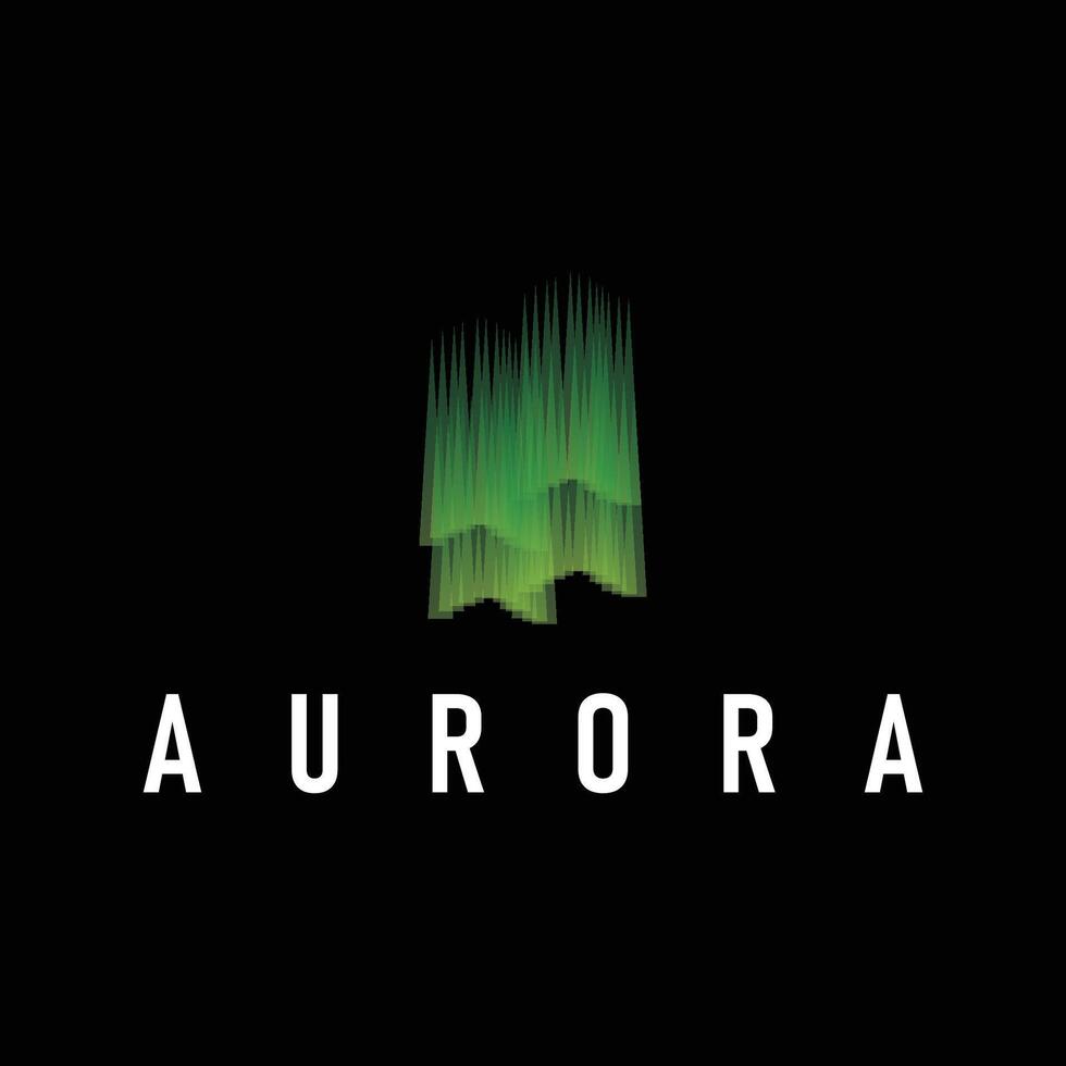 aurora logo sky design beautiful cool aurora natural scenery illustration of natural scenery symbol vector