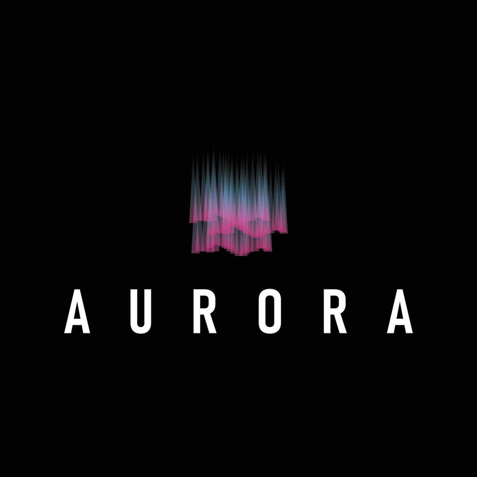 aurora logo concept sky beautiful and cool aurora natural scenery illustration of natural scenery symbol vector
