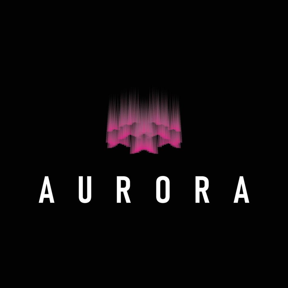 aurora logo concept sky with beautiful and cool aurora natural scenery illustration of natural scenery symbol vector