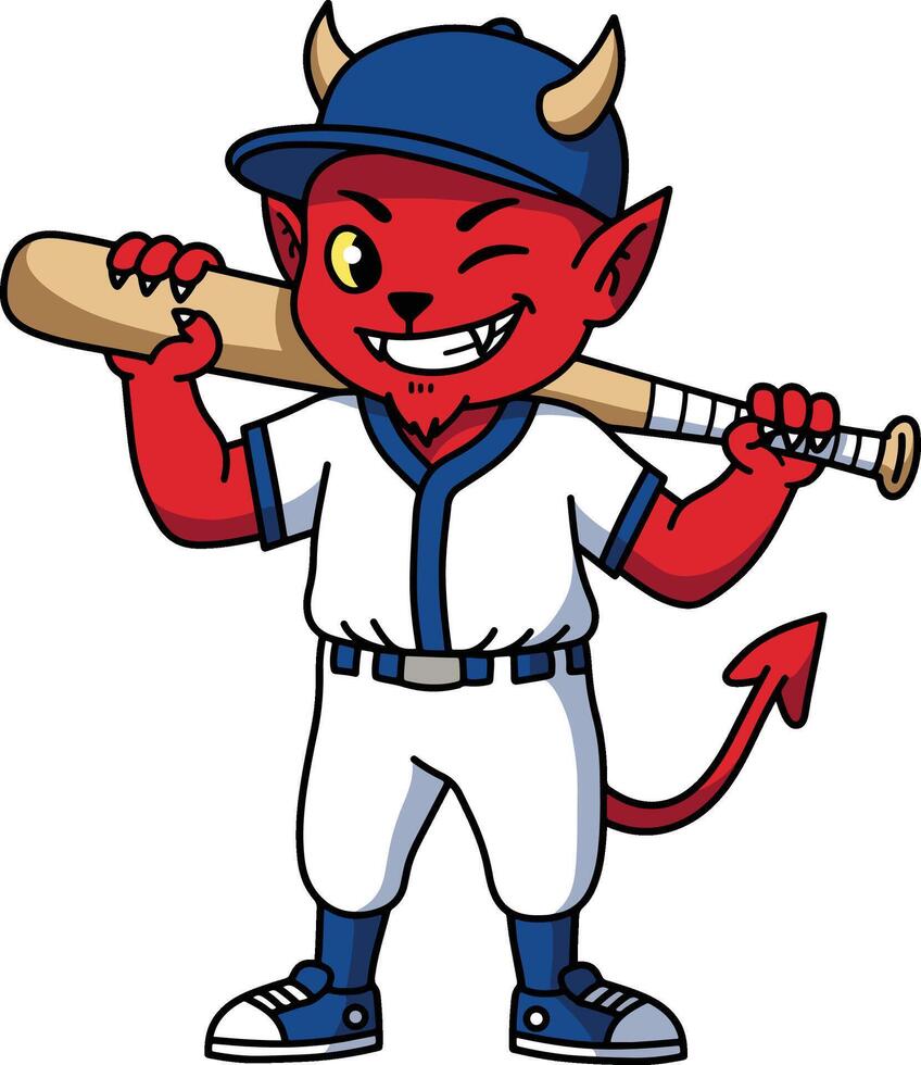 Baseball Devil Mascot with Bat vector