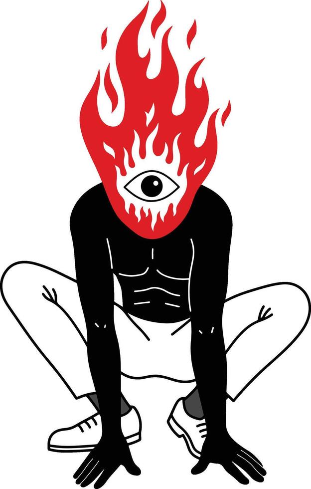 The Burning Eye Creature Illustration vector
