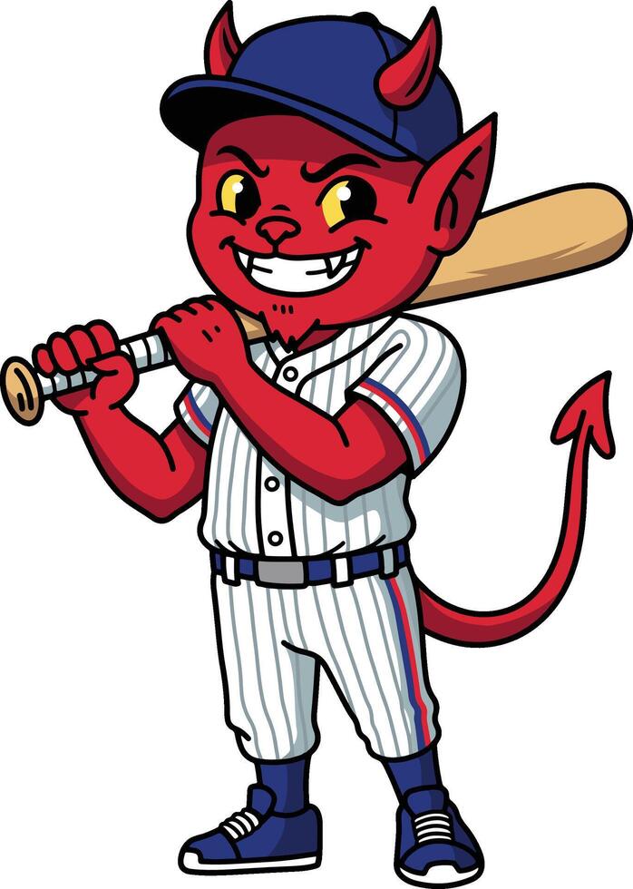 Devil Mascot with Baseball Bat vector