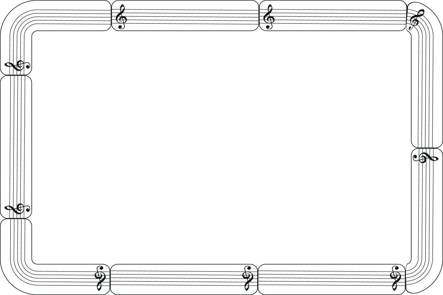 Musical frame design with staff and copy space vector