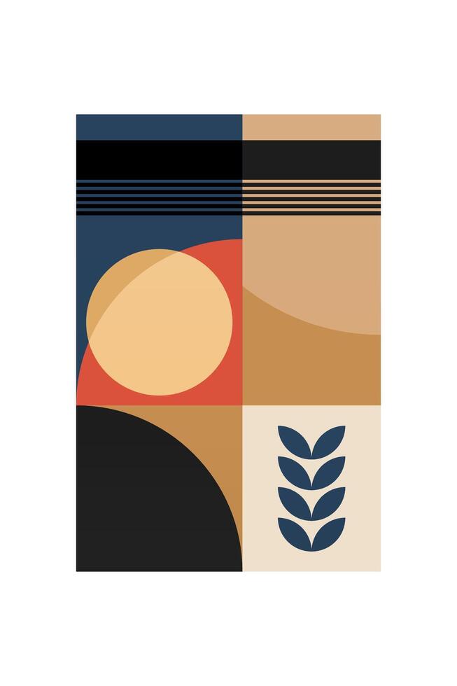 Boho Poster with Sun and Moon vector
