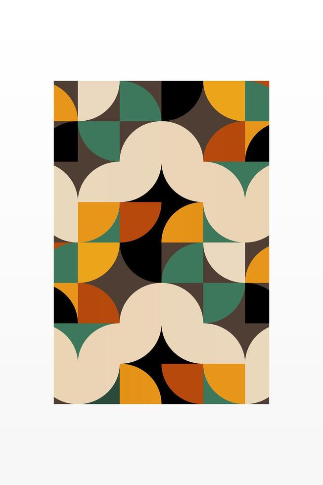 Organic Boho Art Print with Earth Tone Colors vector