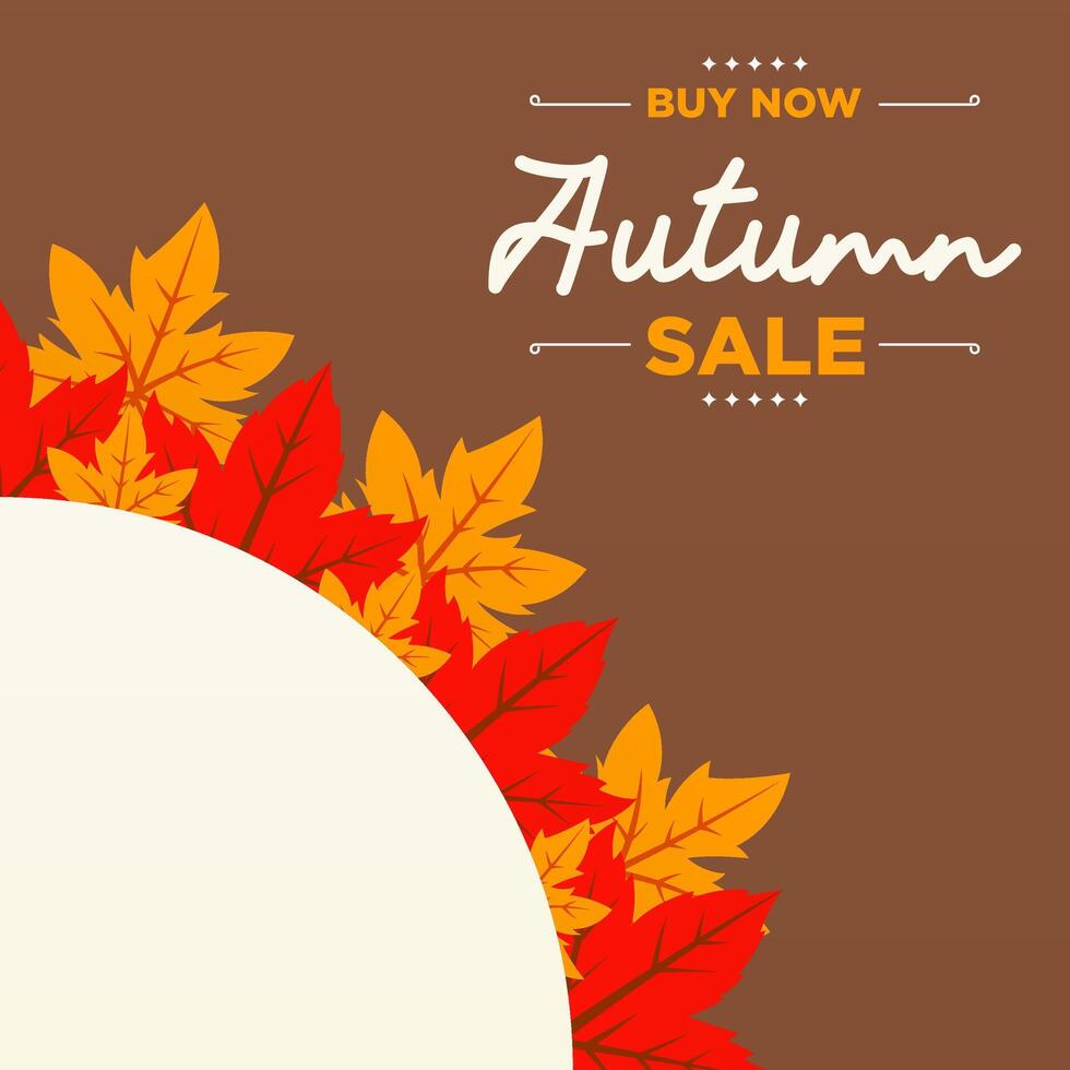 Autumn Sale Banner Background with Colorful Leaves and Discount Text vector
