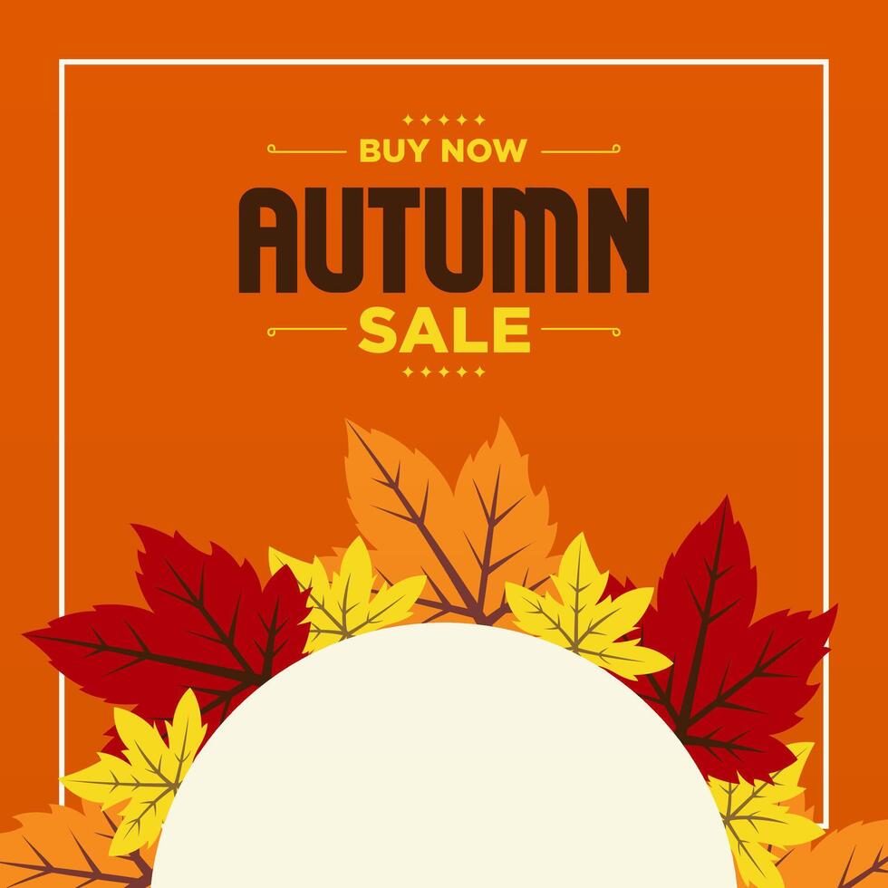Flat Design Autumn Sale Banner with Promotional Text and Fall Vibes vector