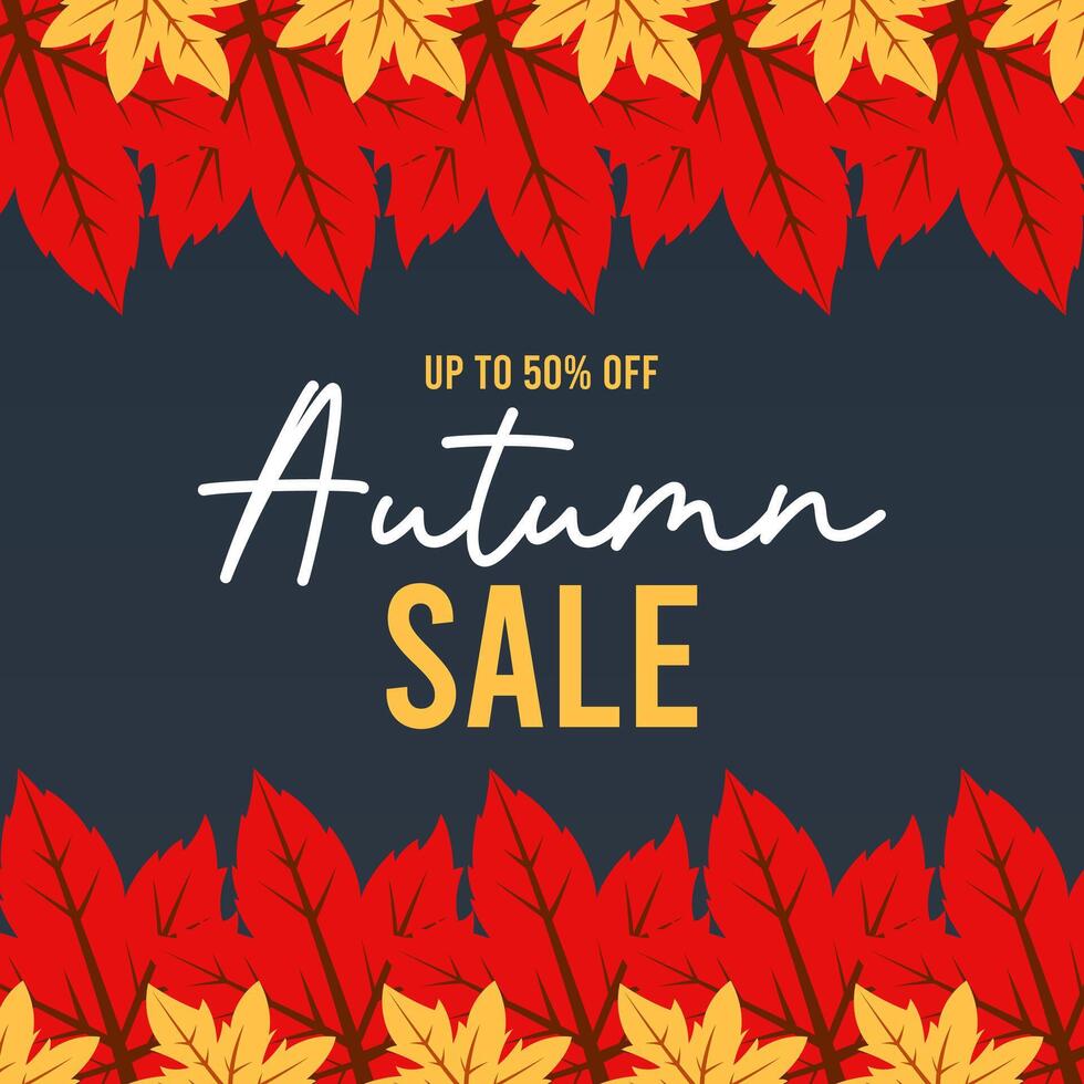 Seasonal Autumn Discount Banner with Abstract Fall Elements vector