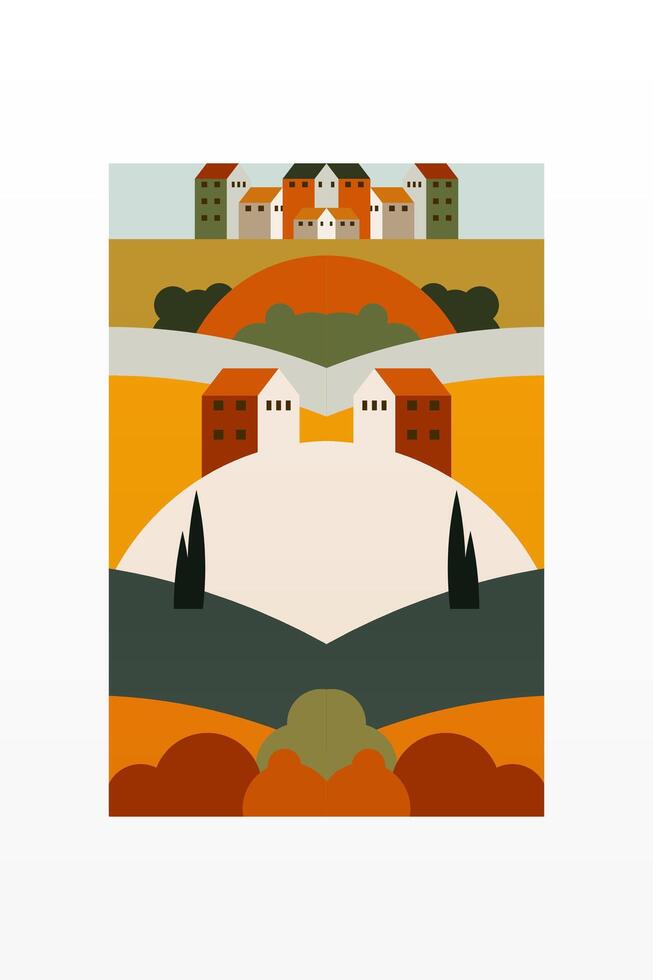 Organic Boho Gallery Print with Neutral Palette vector