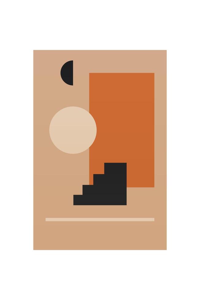 Vintage Boho Poster with Crescent Moon vector