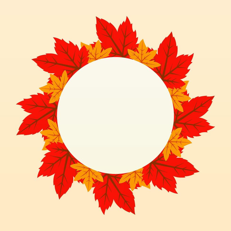 Autumn Leaves Border Background vector