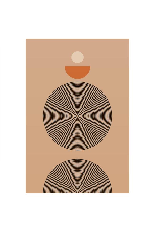 Spiritual Boho Poster with Celestial Symbols vector