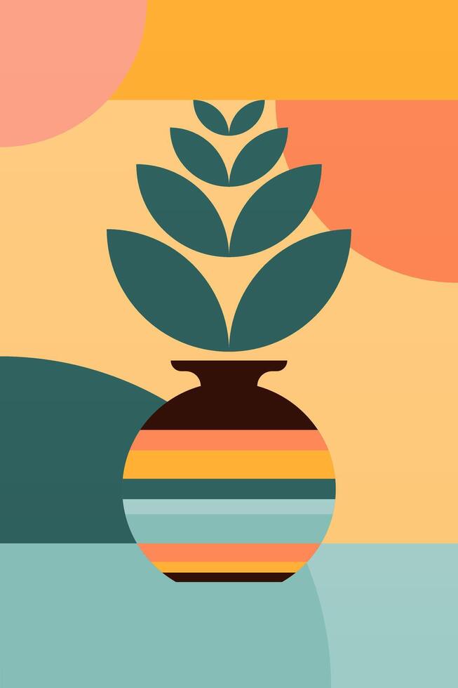 Neutral Tones Boho Gallery Print with Tribal Patterns vector
