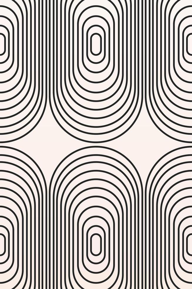 Aesthetic Boho Poster with Minimal Botanical Lines vector