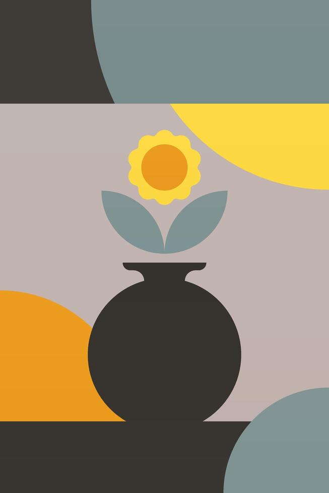 Aesthetic Boho Wall Art with Moon Phases vector