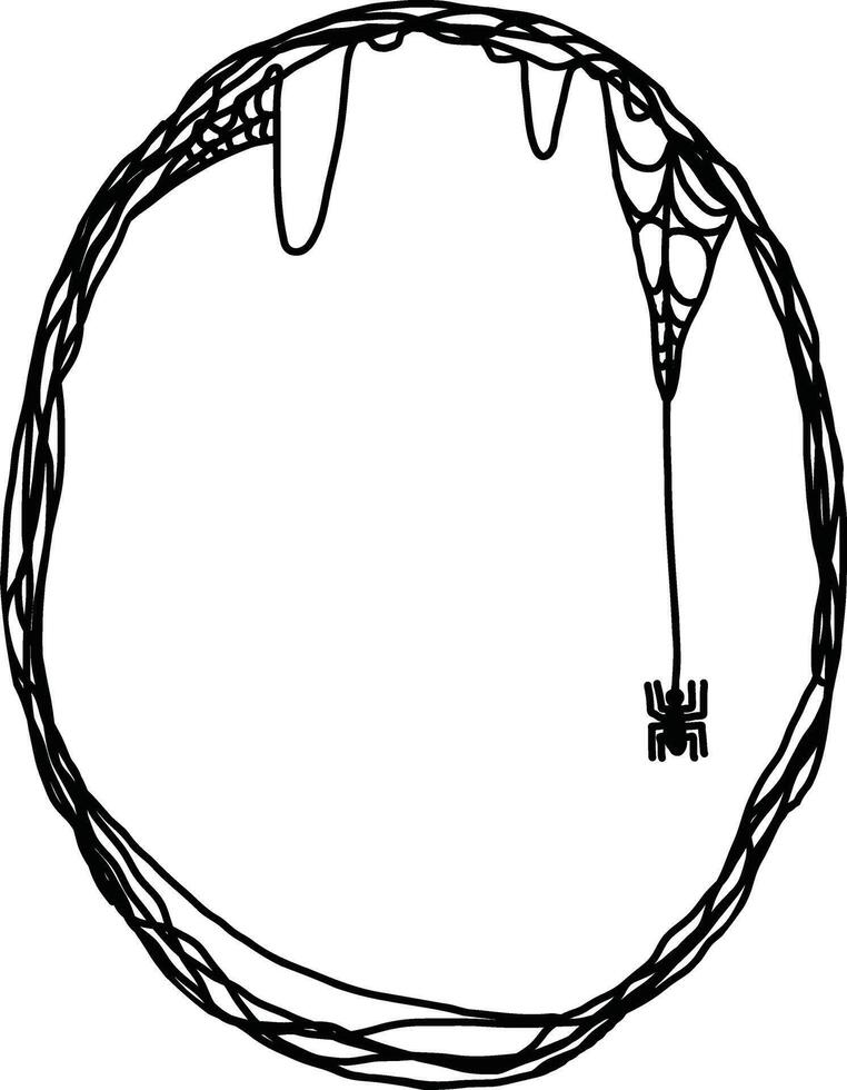 Halloween spider web frame vector