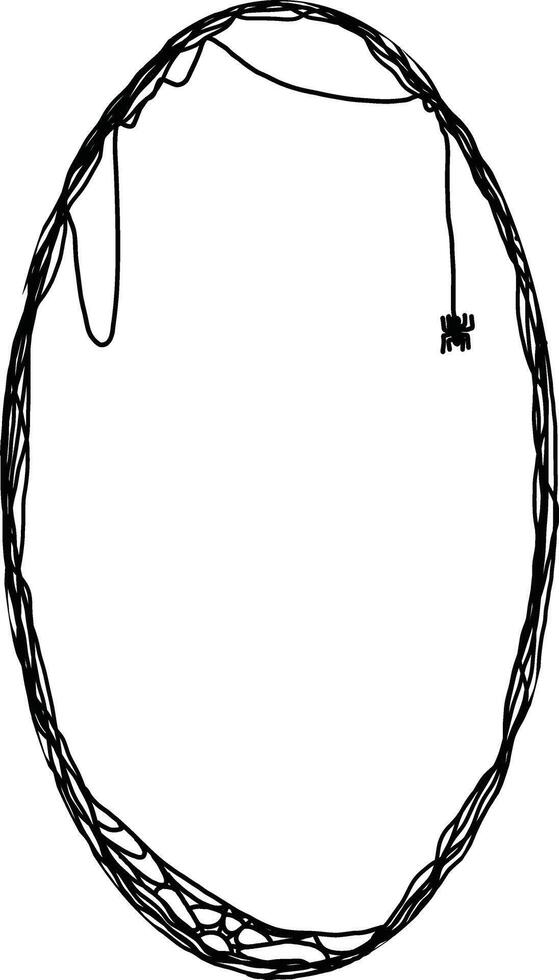 doodle fancy Halloween scary Spider web frame vector
