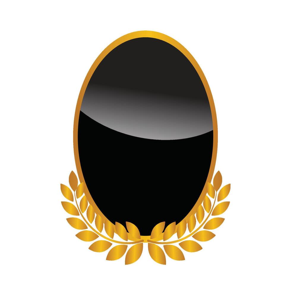 luxury black gold frame wheat trophy vector