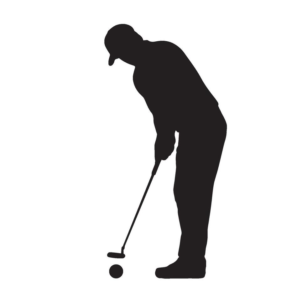 man illustration golffer silhouette vector