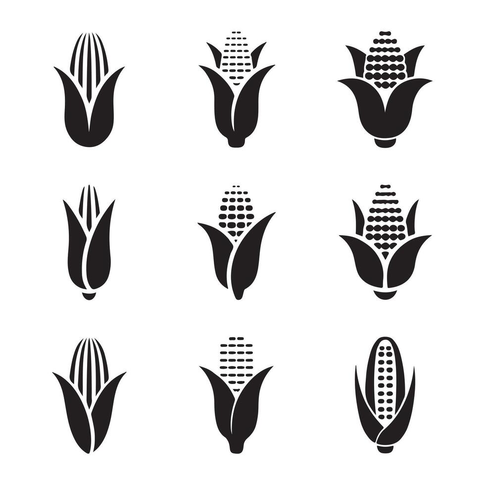 Corn Icon Set for Food vector