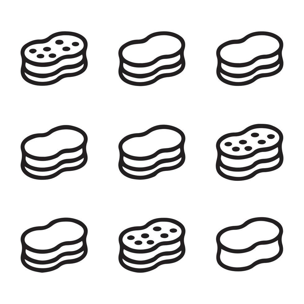 Different Cleaning Sponges Icon Pack vector