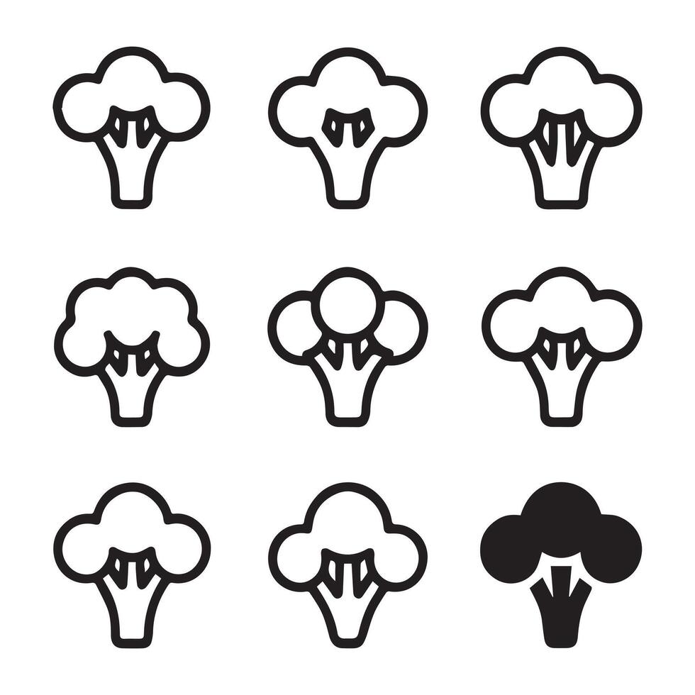 Broccoli Icon Set for Veggies vector